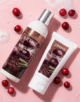image des deux formats d'exfoliant à la canneberge du Québec