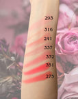 Échantillonnage de couleurs des fards à joues en poudre Corail ARTIST