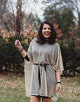 Poncho fermé JOELLE COLLECTION -Filet beige à pois