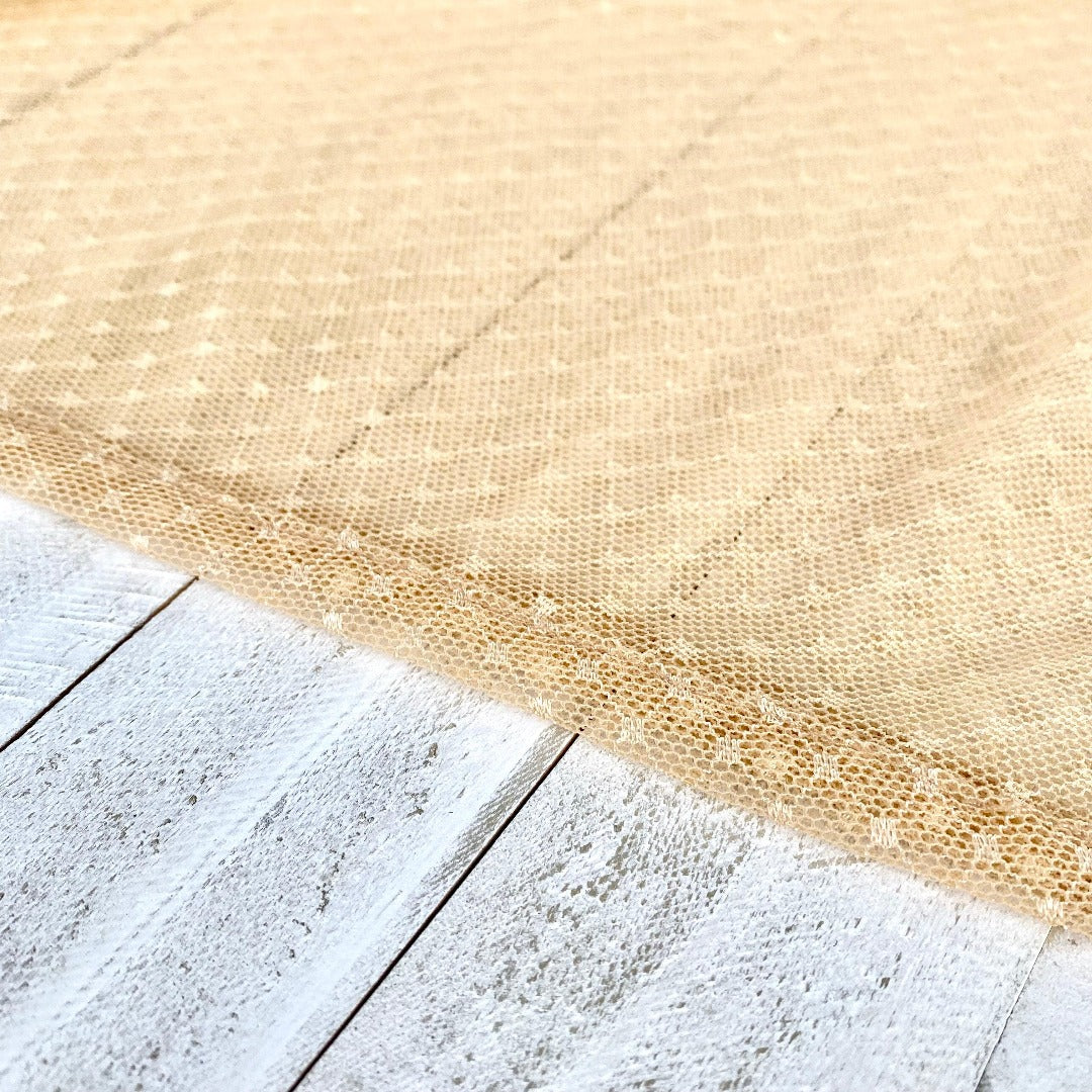 Poncho fermé JOELLE COLLECTION -Filet beige à pois