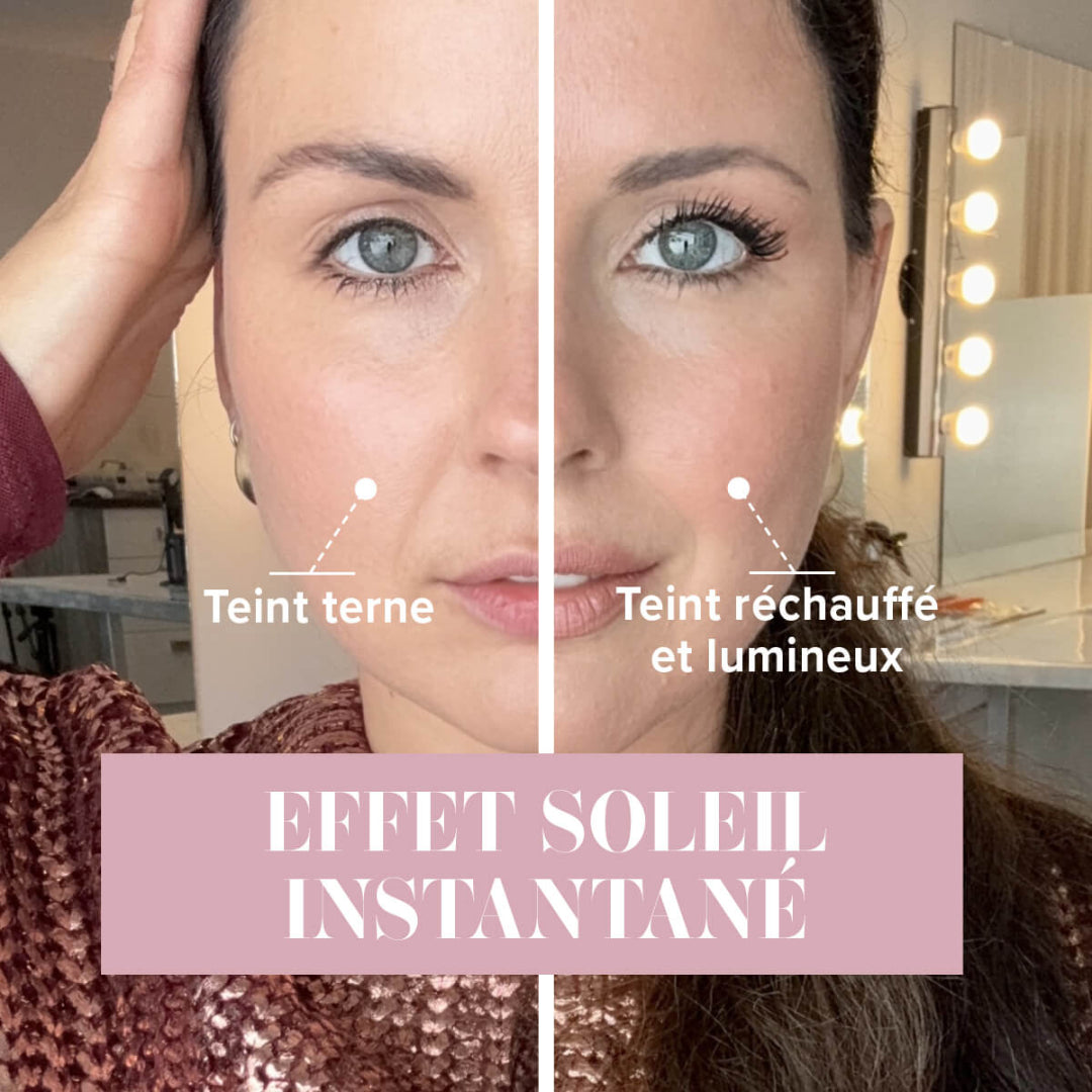 image visage avant-après baume bronzant