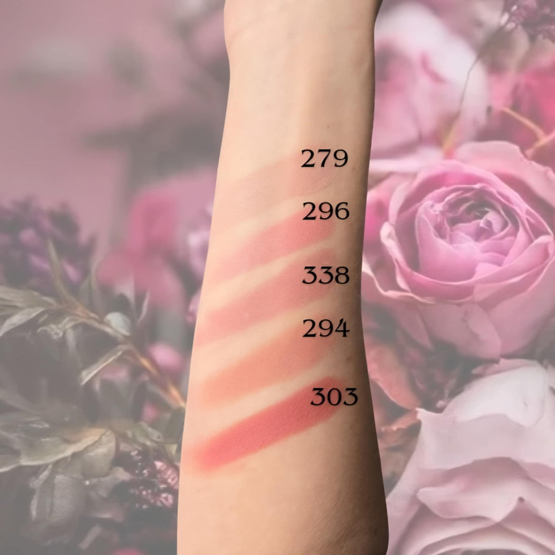 Échantillonnage de couleurs de fard à joues en poudre rose chaud ARTIST
