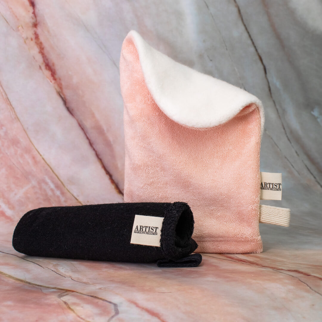 Image du gant De Toilette rose et noir ARTIST