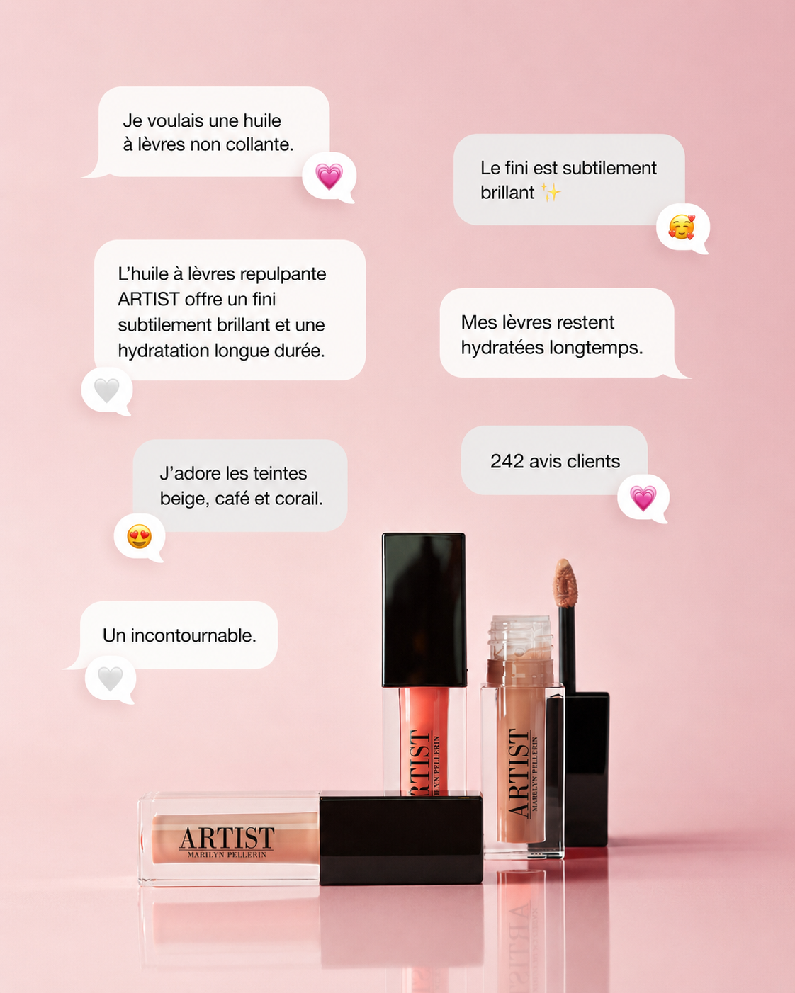 image promotionnelle des 3 huiles à lèvres