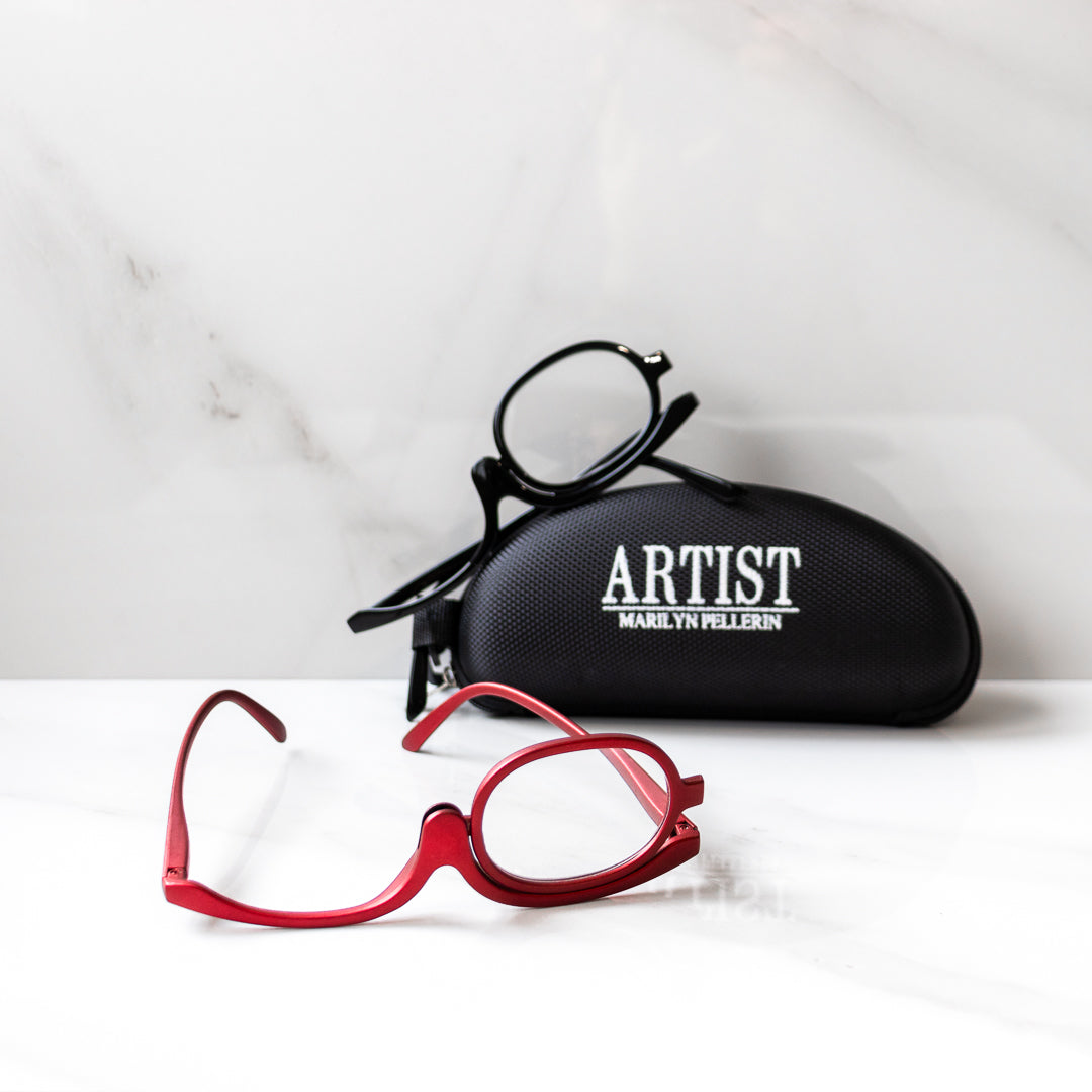 Image des deux lunettes ARTIST rouge et noire