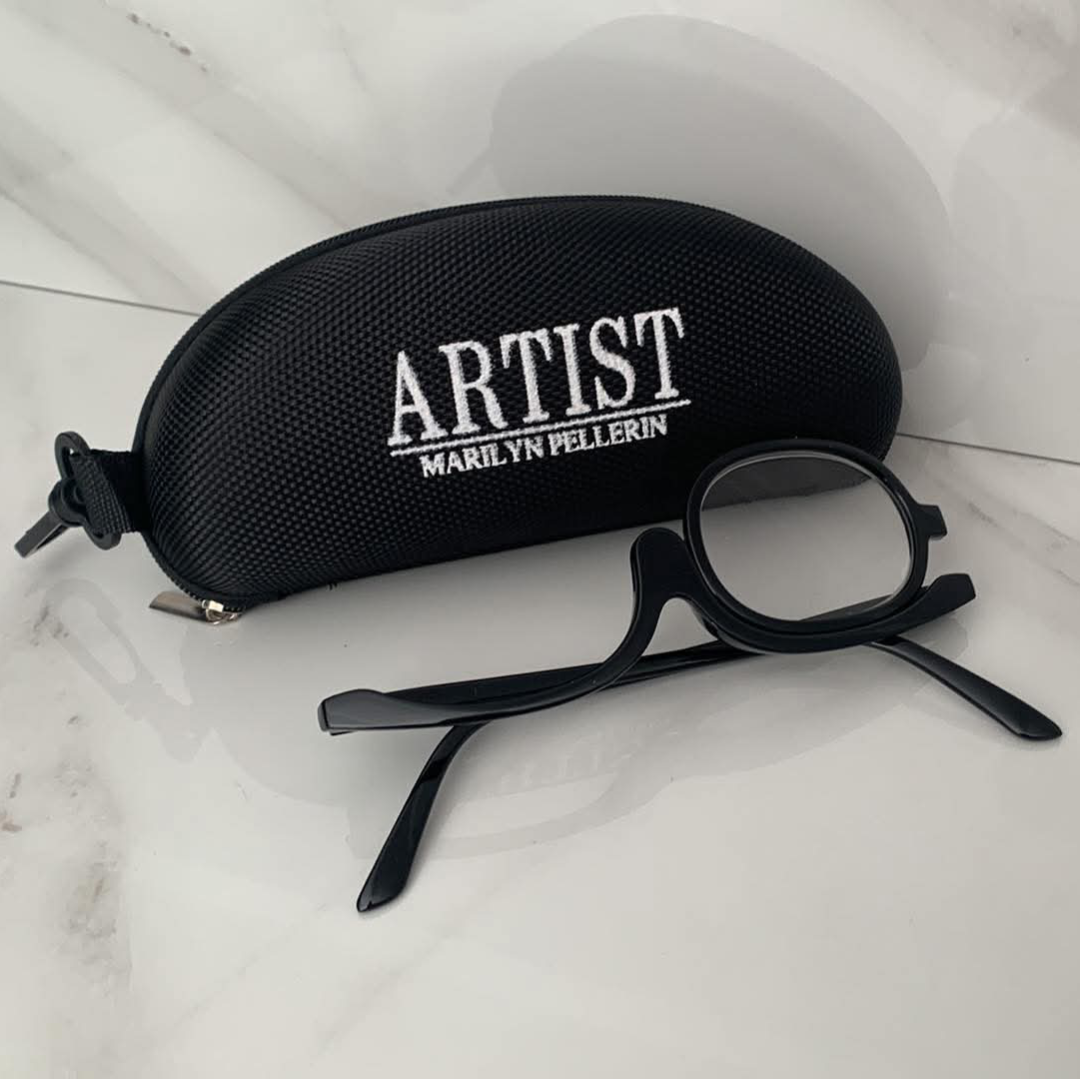 image de la Lunettes de maquillage avec verre amovible deluxe ARTIST NOIR et son tui