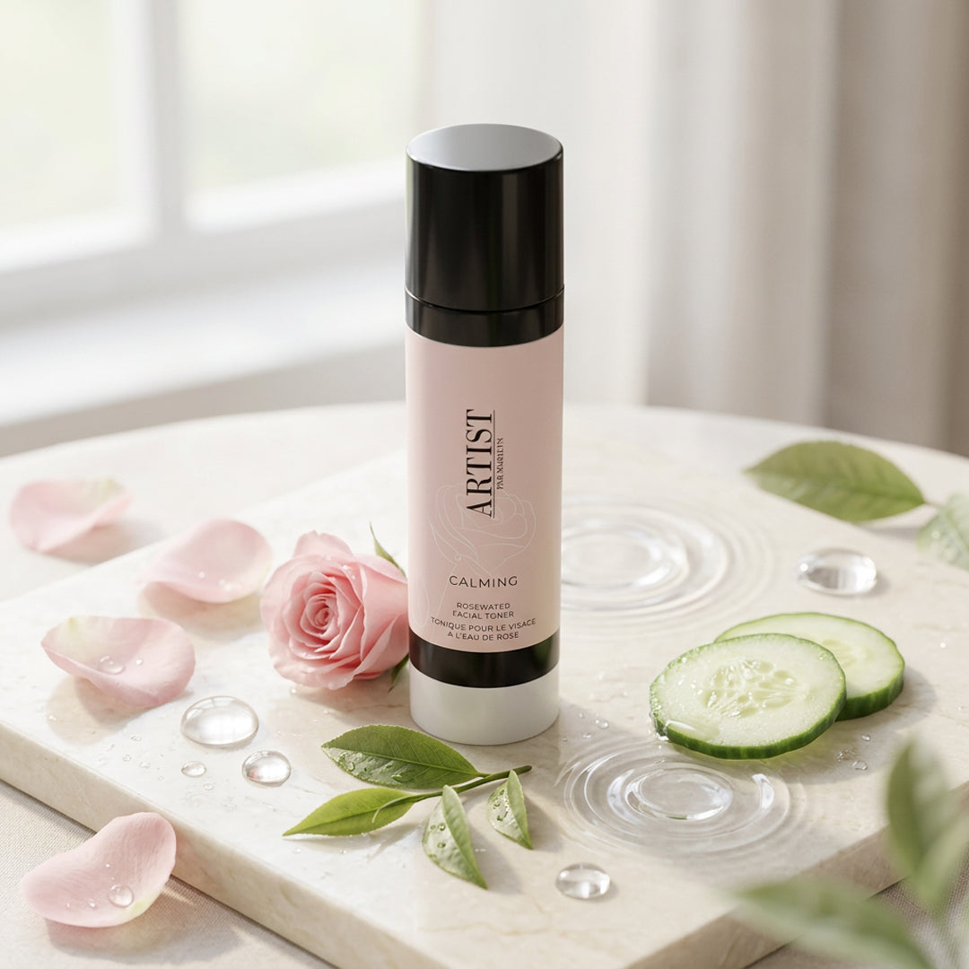 image du tonique calmant à la rose sur une table