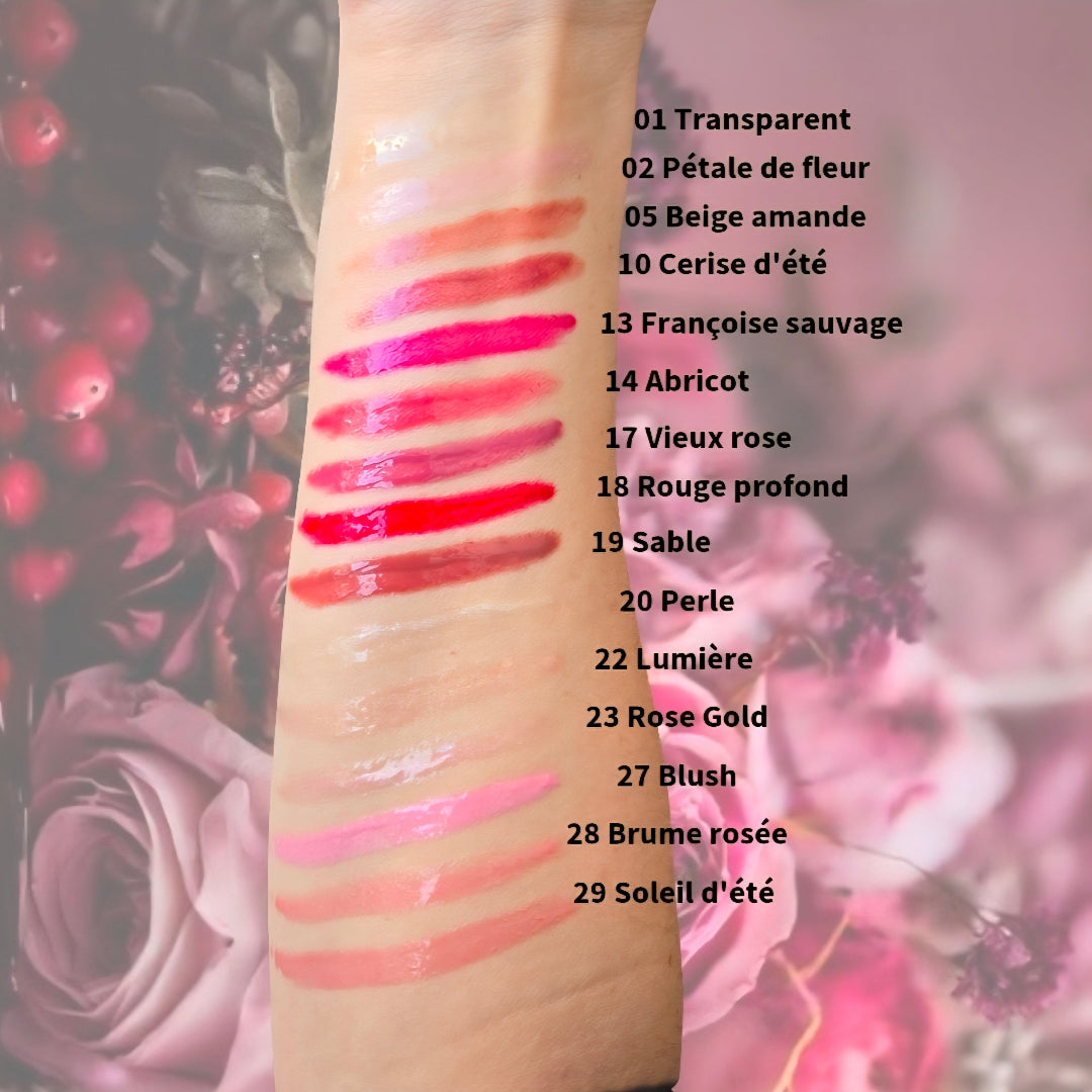 échantillon des couleurs de gloss