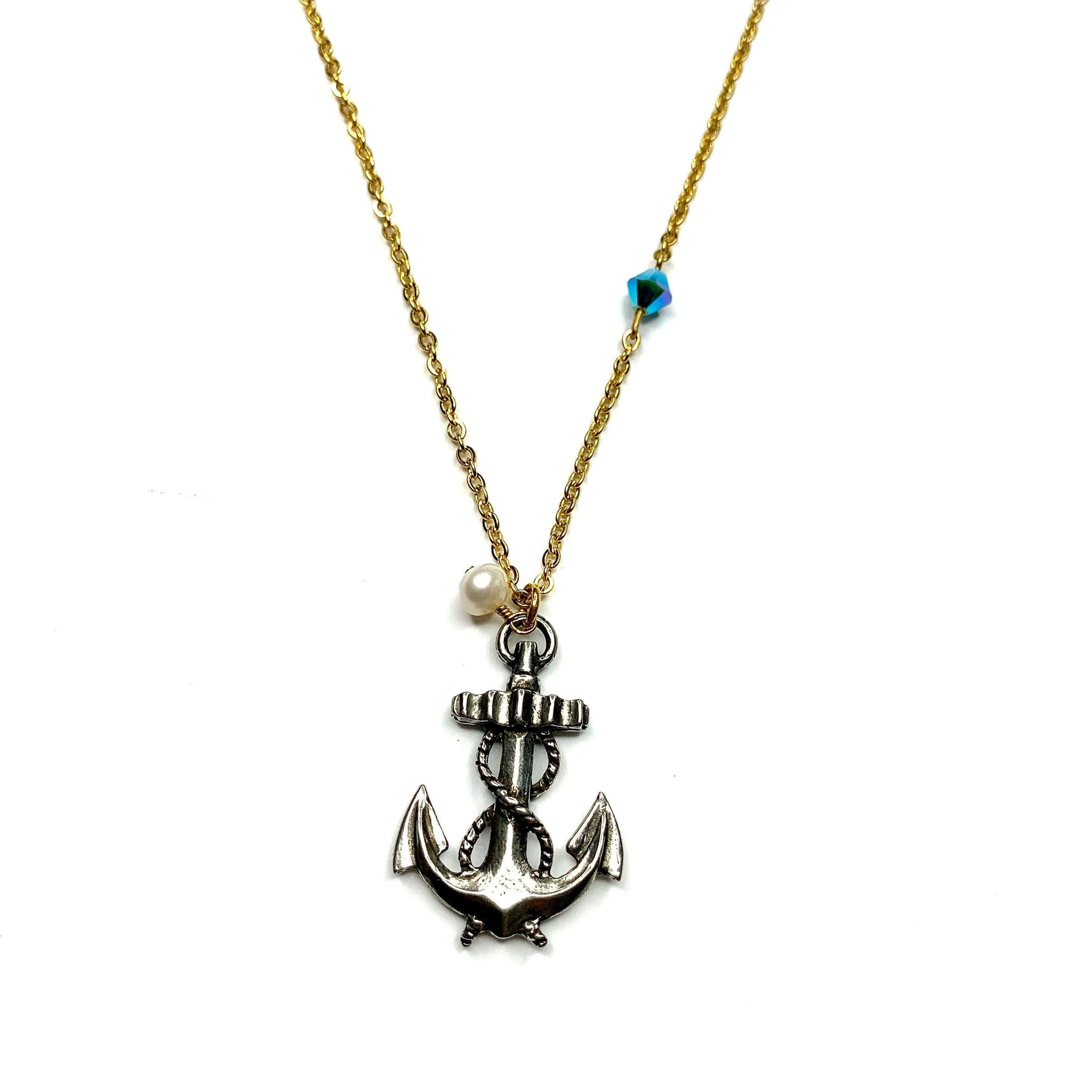 Collier doré avec breloque ancre de bateau Mio bijoux - Bijoux - L'abc du maquillage
